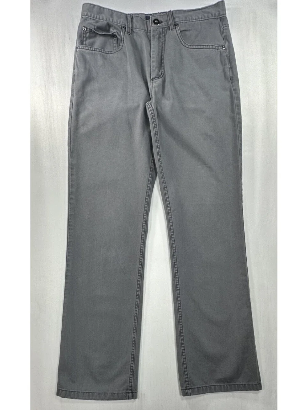 Roundtree Yorke Flat Straight Casuals Chinos Gray Mens 32/32